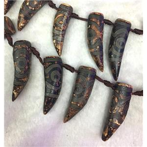 tibetan agate horn beads, approx 14-50mm, 12pcs per st [GA1409]