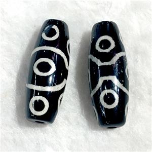 black tibetan style agate beads, oval, approx 10-40mm [GA1426]