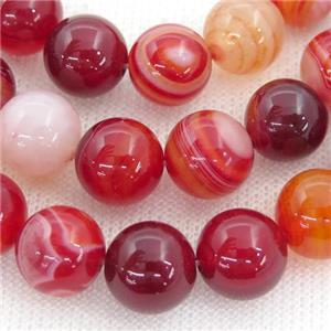 round deepred striped Agate Beads, approx 8mm dia [GA1468-8MM]