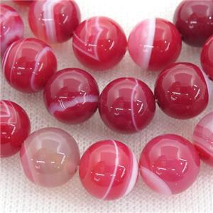 round red striped Agate Beads, approx 8mm dia [GA1469-8MM]