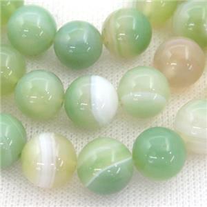round striped Agate Beads, green, approx 4mm dia [GA1481-4MM]