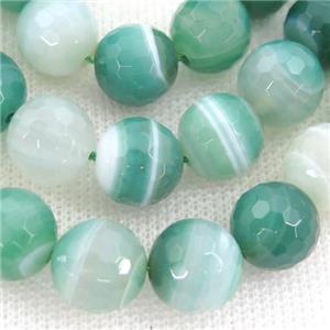 green Striped Agate Beads, faceted round, A grade, approx 4mm dia [GA1499-4MM]