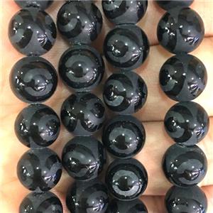 black onxy agate beads, round, approx 10mm dia [GA1507-10MM]