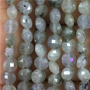 Labradorite coin beads, approx 2x4mm [GA1517]