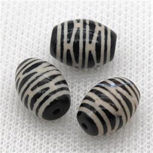 tibetan Dzi barrel beads, approx 10x14mm [GA1533]