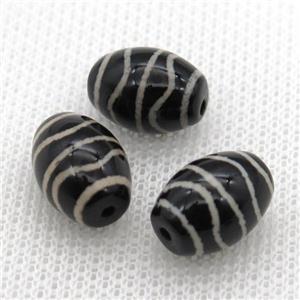 tibetan Dzi barrel beads, approx 10x14mm [GA1534]