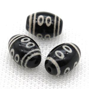 tibetan Dzi barrel beads, approx 10x14mm [GA1535]