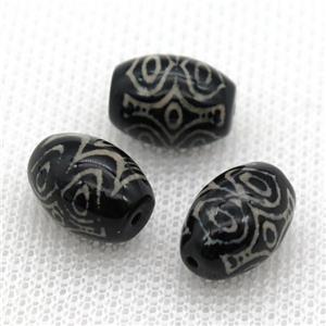 tibetan Dzi barrel beads, approx 10x14mm [GA1537]