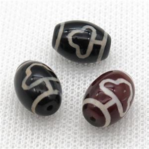 tibetan Dzi barrel beads, approx 10x14mm [GA1540]