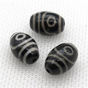 tibetan Dzi barrel beads, approx 10x14mm [GA1543]