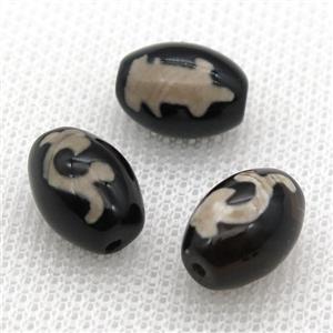 tibetan Dzi barrel beads, approx 10x14mm [GA1548]