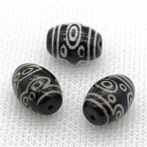 tibetan Dzi rice beads, approx 10x14mm [GA1550]