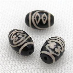 tibetan DZi barrel beads, approx 10x14mm [GA1560]
