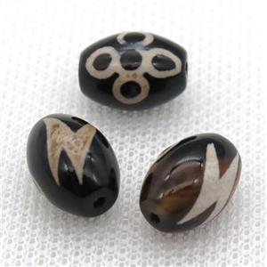 tibetan DZi barrel beads, approx 10x14mm [GA1567]