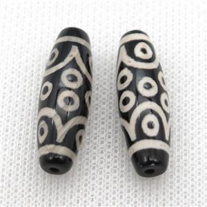 tibetan DZi rice beads, eye, approx 10x30mm [GA1599]