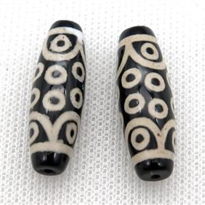 tibetan DZi rice beads, eye, approx 10x30mm [GA1600]