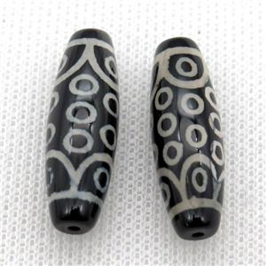 tibetan DZi rice beads, eye, approx 10x30mm [GA1601]