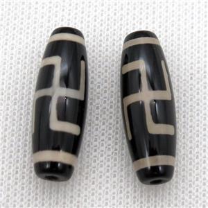 tibetan DZi rice beads, approx 10x30mm [GA1605]
