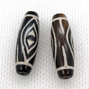 tibetan DZi rice beads, approx 10x30mm [GA1609]