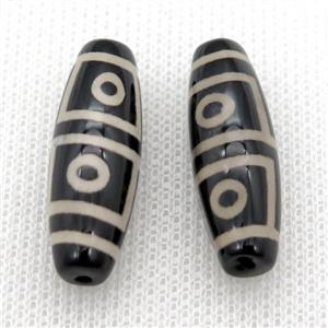 tibetan DZi rice beads, approx 10x30mm [GA1616]