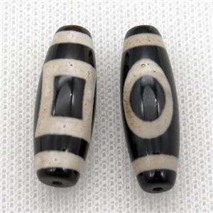 tibetan DZi rice beads, approx 10x30mm [GA1619]