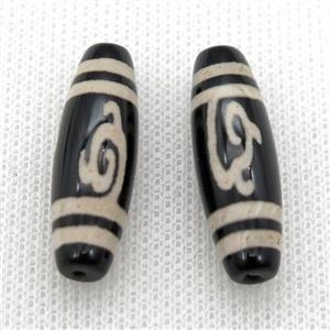tibetan DZi rice beads, approx 10x30mm [GA1620]