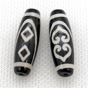 tibetan DZi rice beads, approx 10x30mm [GA1623]