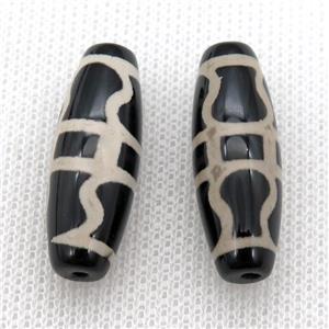 tibetan DZi rice beads, approx 10x30mm [GA1625]