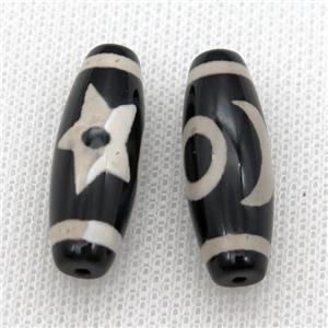 tibetan DZi rice beads, approx 10x30mm [GA1629]