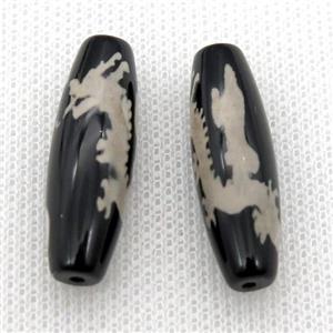 tibetan DZi rice beads, approx 10x30mm [GA1639]