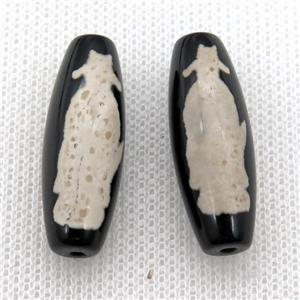 tibetan DZi rice beads, approx 10x30mm [GA1641]