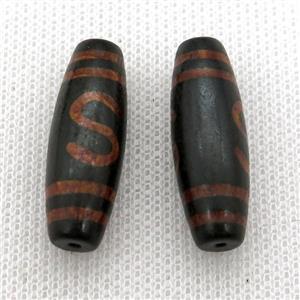 tibetan DZi rice beads, approx 10x30mm [GA1647]