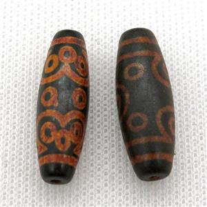 tibetan DZi rice beads, approx 10x30mm [GA1648]