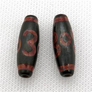 tibetan DZi rice beads, approx 10x30mm [GA1649]