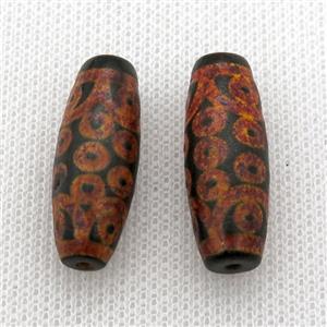 tibetan DZi rice beads, eye, approx 10x30mm [GA1650]
