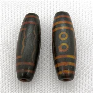 tibetan DZi rice beads, approx 10x30mm [GA1651]