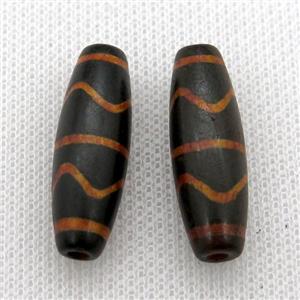 tibetan DZi rice beads, approx 10x30mm [GA1654]