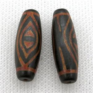 tibetan DZi rice beads, approx 10x30mm [GA1656]