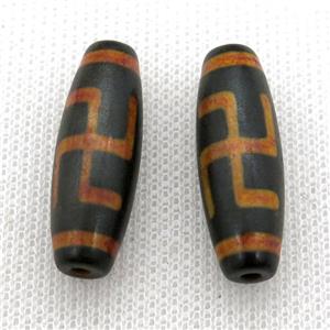 tibetan DZi rice beads, approx 10x30mm [GA1657]