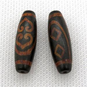 tibetan DZi rice beads, approx 10x30mm [GA1659]