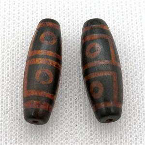tibetan DZi rice beads, approx 10x30mm [GA1661]