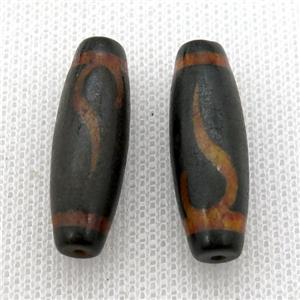 tibetan DZi rice beads, approx 10x30mm [GA1663]