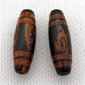 tibetan DZi rice beads, approx 10x30mm [GA1664]