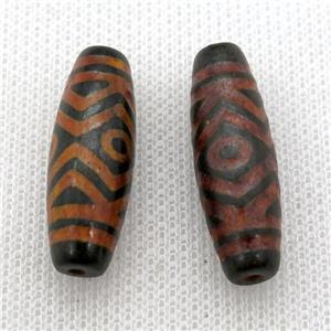 tibetan DZi rice beads, approx 10x30mm [GA1666]