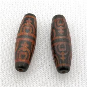 tibetan DZi rice beads, approx 10x30mm [GA1669]