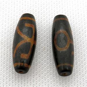 tibetan DZi rice beads, approx 10x30mm [GA1674]