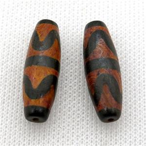 tibetan DZi rice beads, approx 10x30mm [GA1677]