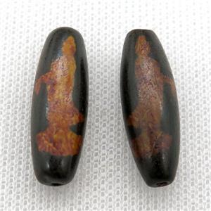tibetan DZi rice beads, approx 10x30mm [GA1687]
