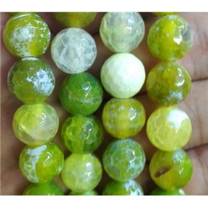 olive Fired Agate Beads, faceted round, approx 8mm dia, 15.5 inches [GA953-8MM]