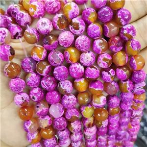 Hot pink Dichromatic Agate Beads, faceted round, approx 14mm dia, 15.5 inches [GA954-14MM]